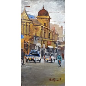 Abdul Hameed, 12 x 24 inch, Acrylic on Canvas, Cityscape Painting, AC-ADHD-078